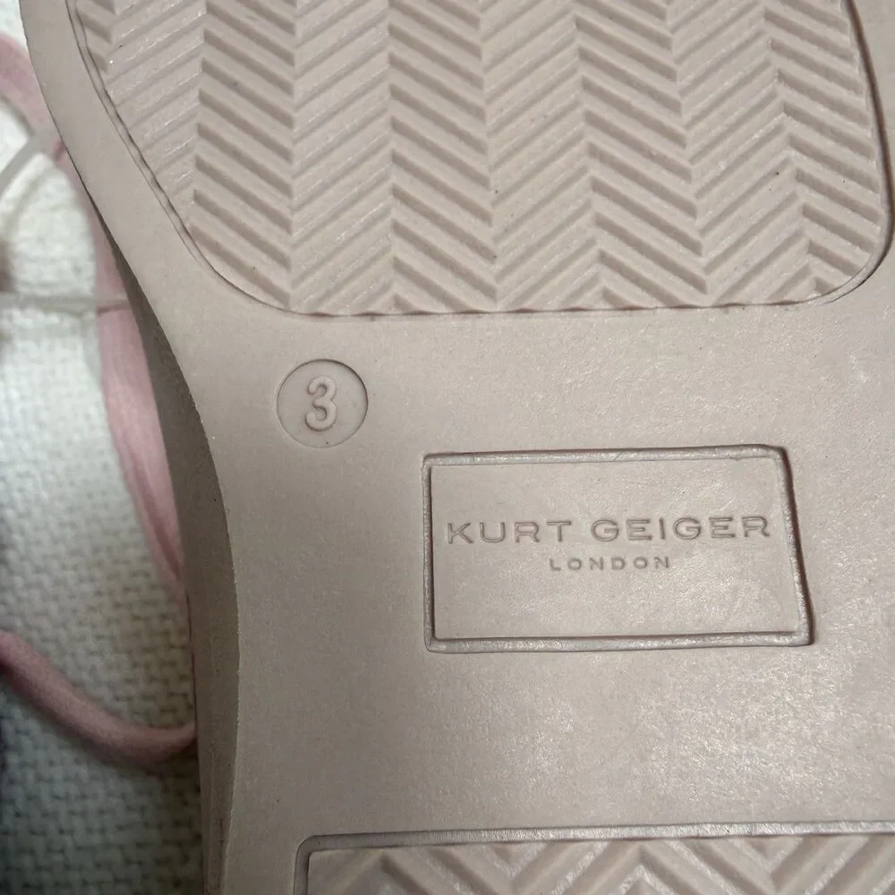 Kurt Geiger London Mini Laney Eye Sneakers Girls Size 3 Pink Lace Up Shoes